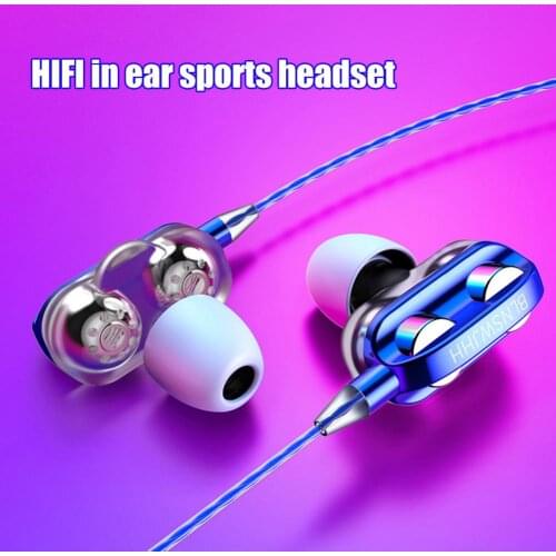 2-Motion Coil Headphone In-Ear Heavy Bass Stereo Wired Earphone Sports Music Headsets With Mic For Xiaomi Tablet Phone Universal