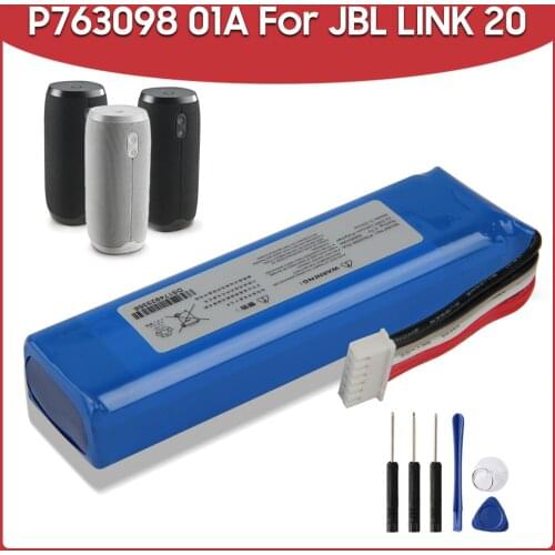 Original Replacement Battery P763098 01A 6000mAh For JBL Link 20 Link20 Bluetooth Outdoor Speaker Batteries