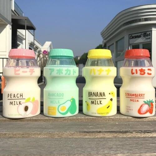 480ml Plastic Cold drink Water Bottle Tour Drinking Bottle Yakult Shape Cute Kawai Milk Carton Shaker Bottle For Kids/Girl/Adult