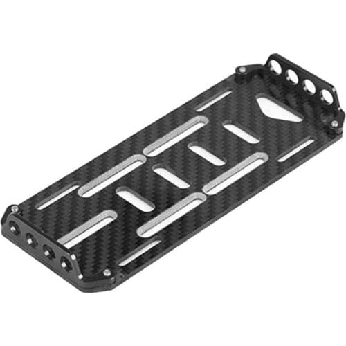 RC Battery Mount Plate, Carbon Fiber Battery Mount Plate for Axial SCX10 F350 D90 1/10 Scale RC Car Accessories(Black)