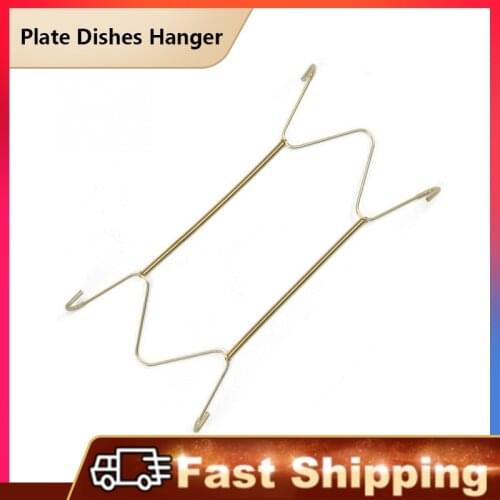 Plate Dishes Stainless Steel Hanger Spring Plates Holder Hook Wall Mount Adapter Home Decoration LB88