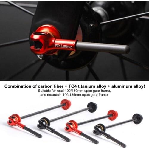 Mountain Bike Quick Release Skewer Ti Titanium Axle CNC Turning Cycling Hub Lightweight Quick Skewers Universal MTB Road Bicycle