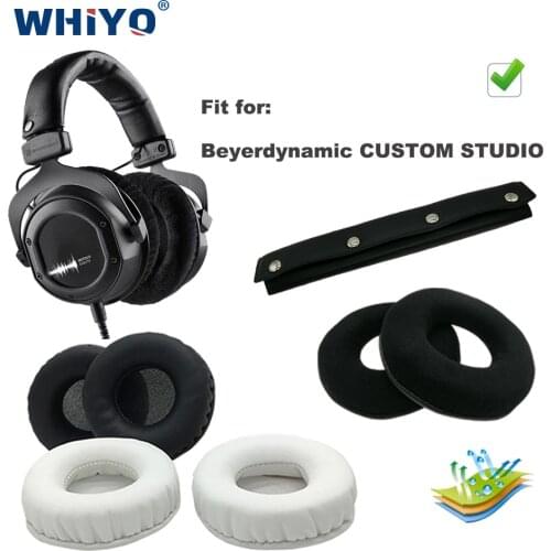 Replacement Ear Pads for Beyerdynamic CUSTOM STUDIO Headset Parts Leather Cushion Velvet Earmuff Headset Sleeve Cover