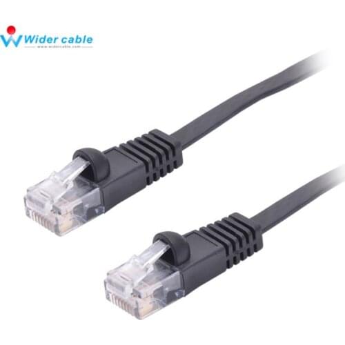 High Performance Passed Fluke UTP Ethernet Network Patch Lan Cord Black Flat CAT6 Cable 0.5m