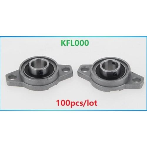 100pcs/lot KFL000 FL000 10 mm pillow block bearing 10mm flange block bearing Bracket zinc alloy units for CNC router
