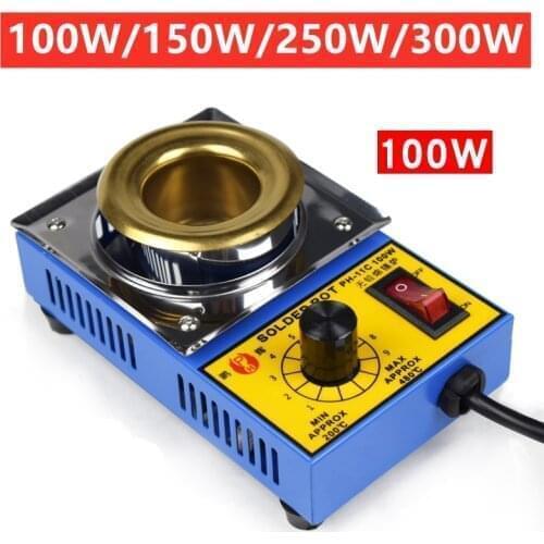 100W 150W 250W 300W Lead-free Solder Pot Soldering Desoldering Bath Titanium Plate 36/50/80/100mm 200-480 Degree 220V Tin stove