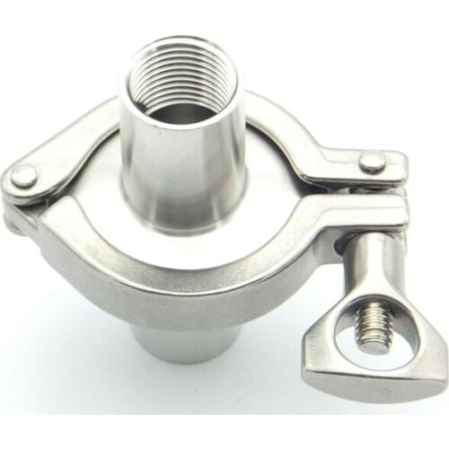 304 Stainless Steel Sanitary Pipe Fitting Set 1/2" BSP Female Thread Ferrule + 1" Tri Clamp + Silicon Gasket For Home Brew