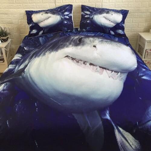 3D shark fish Bedding Set Animal design Duvet Cover Bed Sheet Twin Full Queen King Size 3PCS Bedding