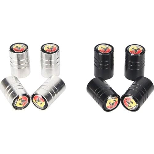 4 pcs New Fashion Car styling Wheel round Tire Valve Caps for Fiat abarth 500 500L 124 Spider Coupe Panda Doblo Qubo Tipo