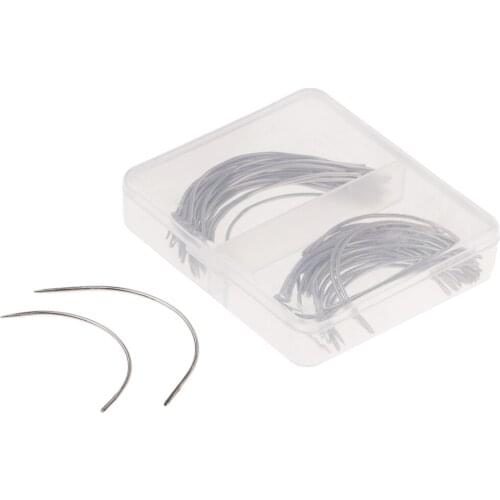 50Pcs C Type Weaving Sewing Needles Repair Upholstery Carpet Leather Curved Canvas Needles