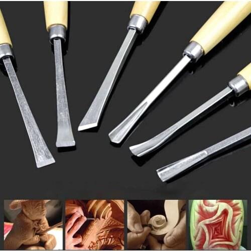 6pcs Manual Wood Carving Hand Chisel Tool Set Carpenters Woodworking Carving Cutter DIY Hand Tools Suitable for Wood Carving