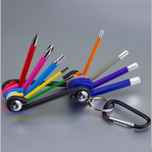 9pcs Colour folded inner hexagonal wrench gloves Multifunctional Bicycle Repair Tool Outdoor biking tools hand tools set kit