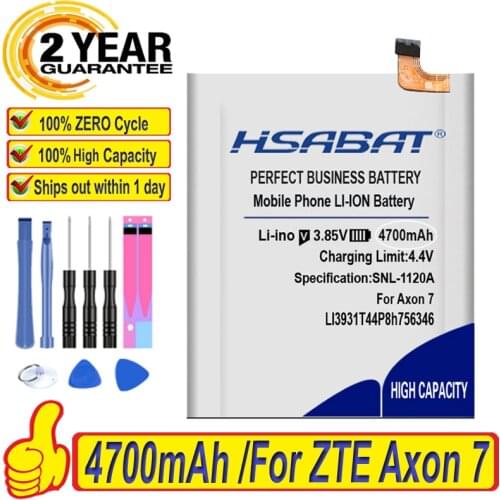 HSABAT 100% New 4700mAh LI3931T44P8h756346 Battery for ZTE Axon 7 5.5inch A2017 free shipping within tracking number