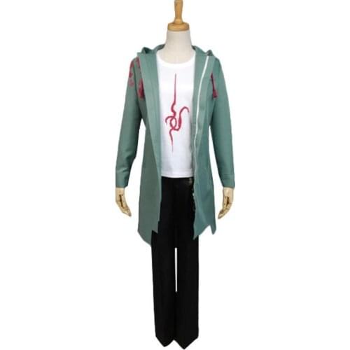 Danganronpa2 Nagito Komaeda Cos Blue Jacket White T-shirt Black Pants 3Pcs Set Anime Woman Man Halloween Cosplay Costume