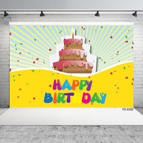 Cartoon Cake Photo Background Computer Printed Backdrop for Baby Shower Children Birthday Party Photophone Photography Props