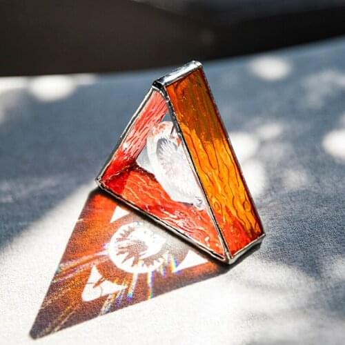 H&D Metal Glass Tripod Pendant Rainbow Maker Ornament With Suncatcher Crystal Sun Shape Prisms For Garden Decor Gifts