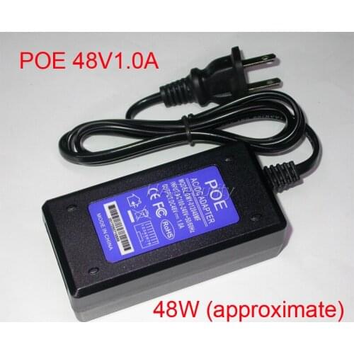 POE power injector for IP network camera US power plug input AC100-240V / output DC48V Mid-Span 4/5(+) 7/8(-) 1.0A (max)