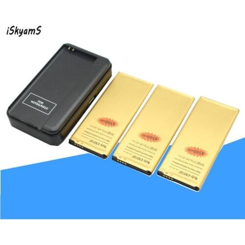 ISkyamS 3x EB-BN910BBE Note4 Glod Battery + Charger for Samsung Galaxy Note 4 N910H N910A N910C N910U N910F N910X N910P N910R