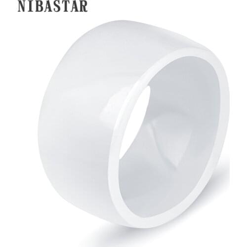 Popular Unisex Jewelry Ring With Standard USA Size 6-11 Luxury White Broad Ceramic Accessories Rings For Party Design