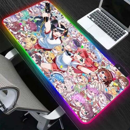 Cute Girl Usb Interface Rgb Mouse Pad Led Luminous High Quality Mousepad Free Shipping Office Game Accessories Table Mat