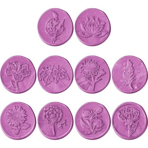 Copper Head Stamps Sealing Wax Vintage Round Flower Creative Fire Paint Seal Plant Replace Head Hobby Decorate Craft