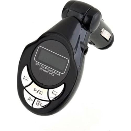 Multi-function Car lute Shape MP3 Player Wire Rotated FM Transmitter Modulator USB SD Card U disk AUX CD Infrared Remote Control