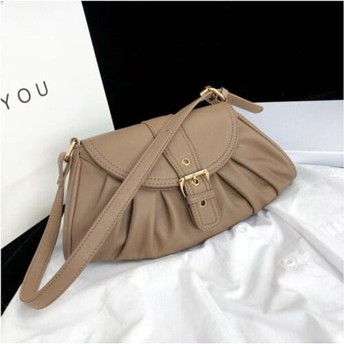 Fashionable high quality women PU leather hand bag one shoulder bag envelope dumpling bag