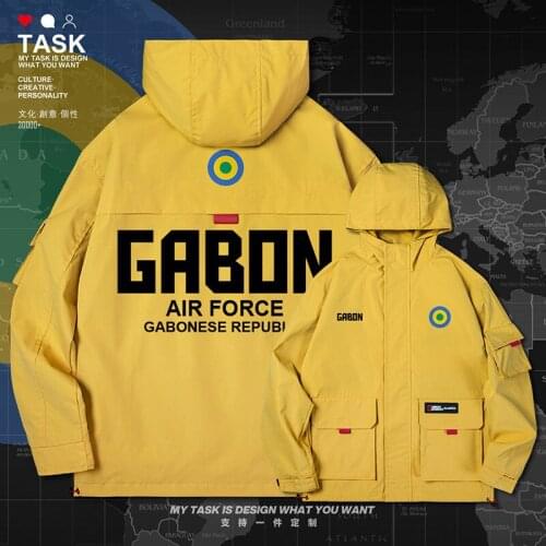 Gabonese Republic Gabon Gabonaise GAB GA men jacket hooded air force logo army fan windbreaker mens fashion autumn clothes