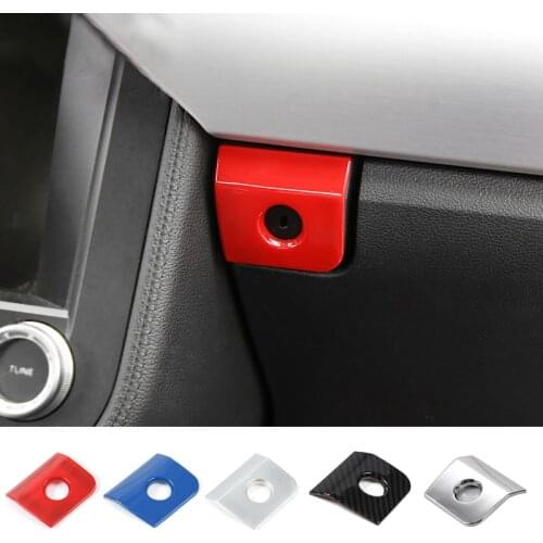 MOPAI ABS Car Interior Copilot Passenger Side Storage Box Button Decoration Trim Stickers for Ford Mustang 2015 Up Car Styling