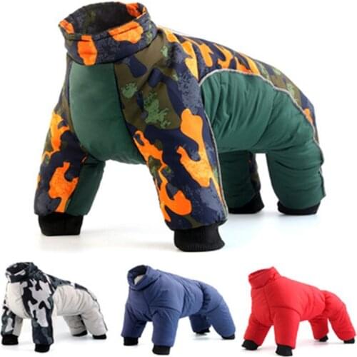 Jopet New Winter Dog Clothes Waterproof Hooded Thickened Warm Jacket For Puppy Dog Chihuahua Four Legs Cotton Coats Pet Snowsuit