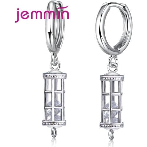 New Unique Design Bottle with Clear CZ Crystal 10PCS DIY 925 Sterling Silver Earrings for Women Engagement Jewelry Parts