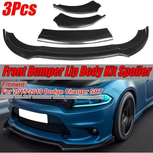 New Carbon Fiber Look/Black Car Front Bumper Splitter Lip Body Kit Spoiler Diffuser For Dodge For Charger SRT 2015-2019