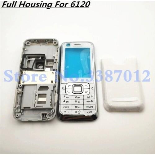Original Battery Back Cover Housing For Nokia 6120 6120c Full Housing Cover Door Frame + Battery Back cover+ English Keypad