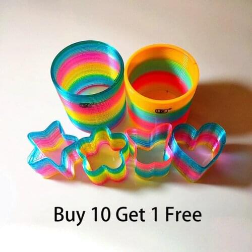 Rainbow Spring Coil Plastic Puzzle Fall Resistant Arc Fold Funny Toys For Children Stretching Game Intimate Gift Originality