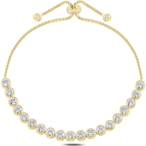 Silver 925 Sterling Watercourse Zircon Cubic Zirconia Elevator Bracelet