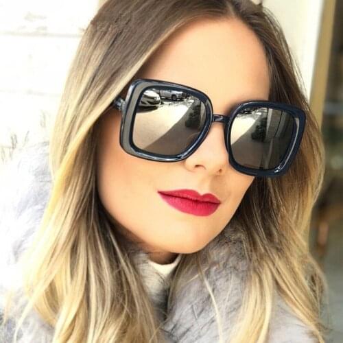 2020 Italian Big frame Square Diamond Sunglasses Women Men Vintage Oversized Sun glasses Female Male Oculos de sol Shades