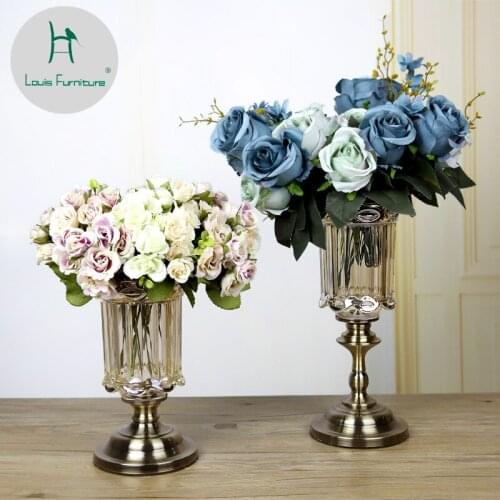 Louis fashion European modern luxurious crystal glass vase new classical living room TV cabinet ornamental home decoration