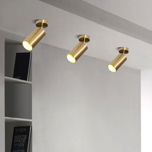 Nordic LED Spotlight Exhibition Hall Living Room Background Wall Track Light Bar Corridor Clothing Store Gold Spotlight