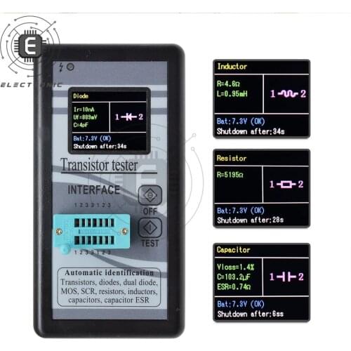 M328 Transistor Tester 128*160 Diode Thyristor Capacitance Resistor Inductance MOSFET ESR LCR Meter TFT Color Display