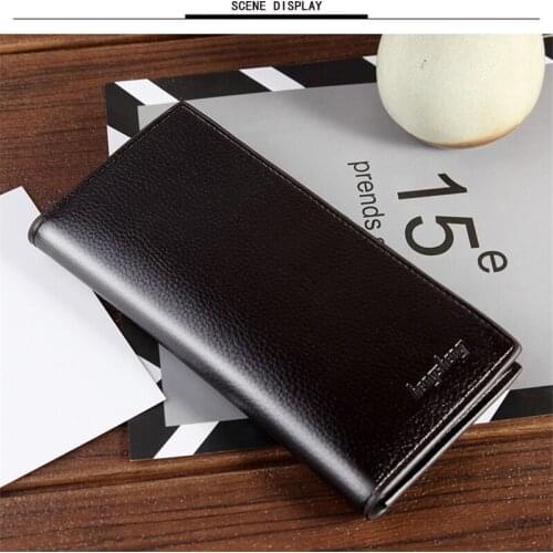 Pu Leather Wallet Male Slim Mens Luxury Long Zipper Clutch Black Card Slot Money Bag Large Capacity Male Purse