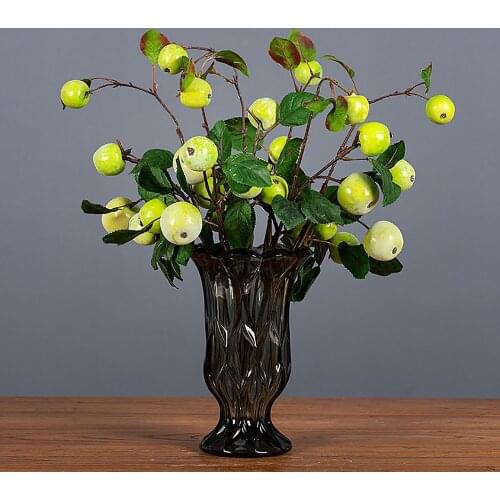 Fruit Branch Bouquet Fake Potted Plants Artificial Hawthorn Plastic Durable Floral Arrangement PP DIY Flowers For Home