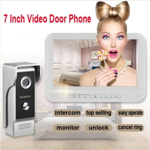 MOUNTAINONE New Arrival Home Security Intercom Doorbell 7" Video Door Phone Ring Cancel 700TVL HD Camera for Villa