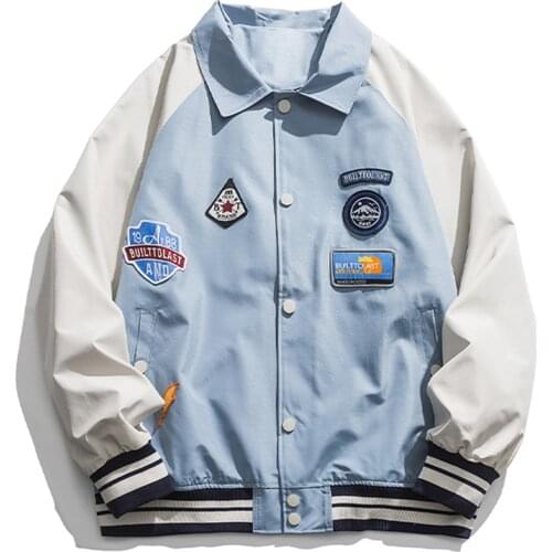 LACIBLE Vintage Colorblock Badge Winter Coat Men Women Streetwear Jacket 2021 Winter Harajuku Jackets