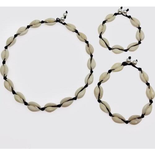 Shell Pearl Necklaces Anklet Bracelet Set For Women Factory Wholesale Chokers Necklaces Cute Maxi Chains Jewelry Accessories