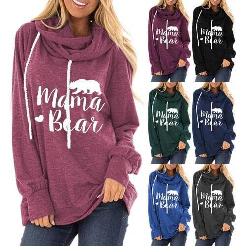 Women Ladies Long Sleeve Sweatshirt Loose Sports Top Drawstring Hoodie Letter Printing Female Pullover Clothes Casual Steet Wear