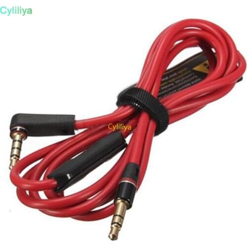 120pcs 3.5mm Replacement Red Cables for Studio Heaphones with Control Talk and MIC Extension Audio AUX Male to Male