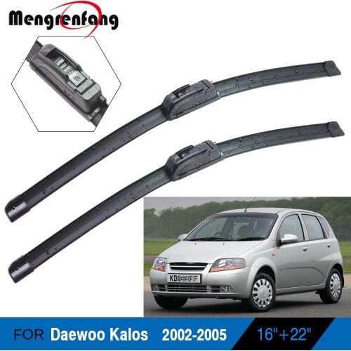 2 X Car Frameless Wiper Blades Soft Rubber Front Windscreen Wiper For Daewoo Kalos 2002 2003 2004 2005