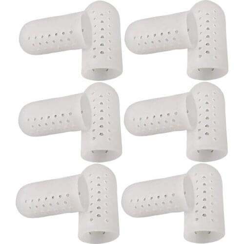 6 Pairs/12pcs Big Toe Anti-wear Protective Sleeve Anti-friction Toe Cover Costume Accessories Protection Tools for Outdoor (Whit