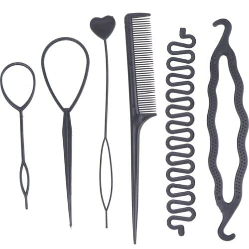 Newstyle 6 Stks/set Kapsel Vlechten Gereedschap Pull-Through Haar Naald Haar Dispenser Disk Haar Kam Haaraccessoires New