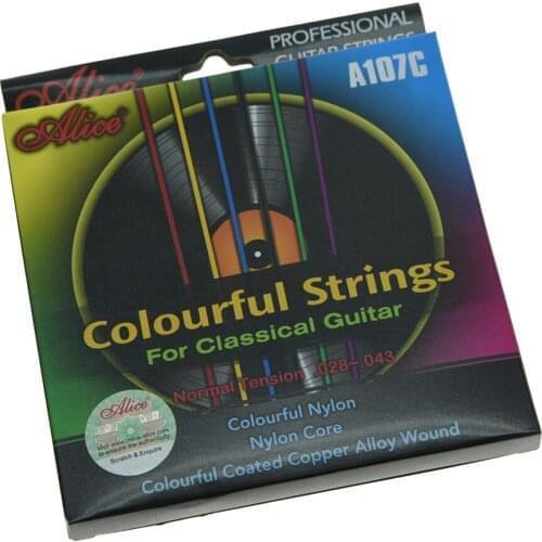 Alice Colorful Nylon Classical Guitar String Normal Tension Nylon Coated Copper Alloy Wound Strings